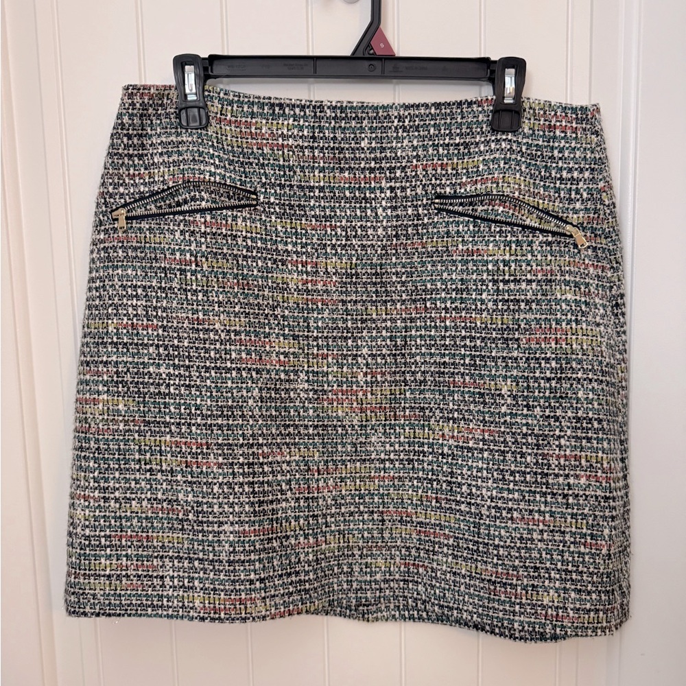 LOFT Multicolor Tweed Mini Skirt women’s size 10